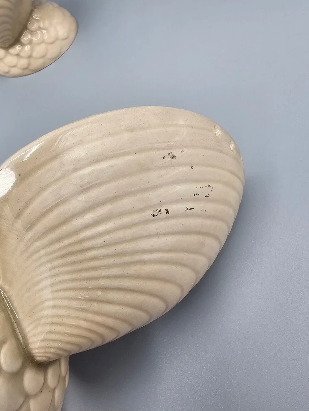 Vintage Ceramic Seashell Salt and Pepper Shakers Set